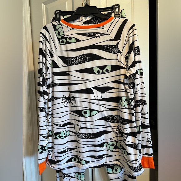 2 Pc MUMMY PJs / Long Sleeve Top & Jogger Style Pants w Orange Trim - Picture 6 of 8
